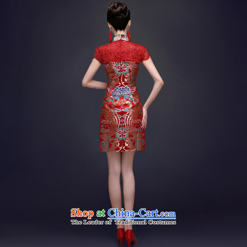 The privilege of serving-leung 2015 new bows services fall short of marriages qipao summer Chinese wedding dress female red 2XL, honor services-leung , , , shopping on the Internet
