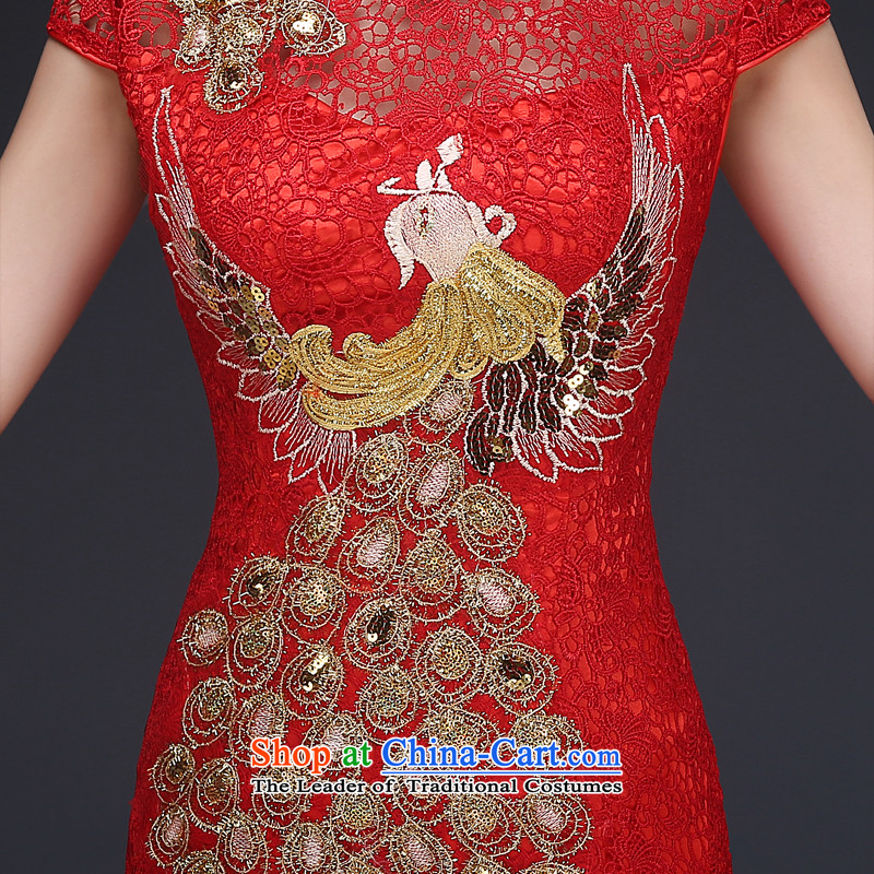 Jie mija bows to married women Red Dress 2015 new spring and summer, the length of Qipao Sau San red long S, Cheng Kejie mia , , , shopping on the Internet