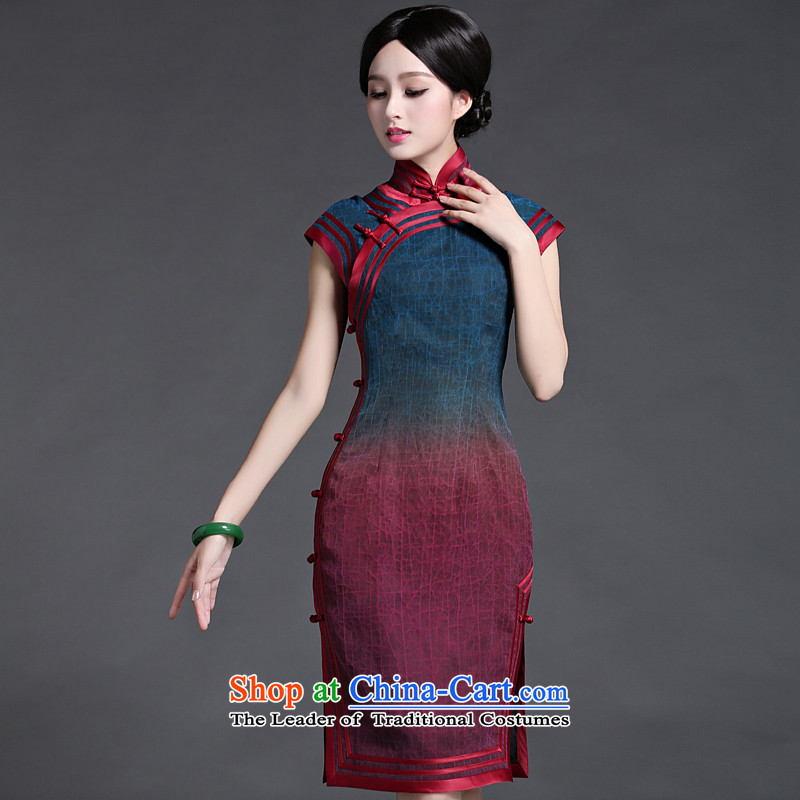 China Ethnic classic elegance of moiré silk yarn Chinese summer cloud of incense cheongsam dress retro Temperament spent daily Ms. XXXL, Wah-Classic (HUAZUJINGDIAN) , , , shopping on the Internet