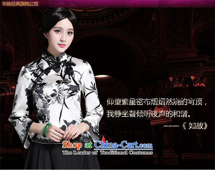 China Ethnic classic heavyweight silk Chinese Tang dynasty retro light short-sleeved T-shirt qipao Ms. spring and summer load improved Black and White XXL Han-Picture, prices, brand platters! The elections are supplied in the national character of distribution, so action, buy now enjoy more preferential! As soon as possible.