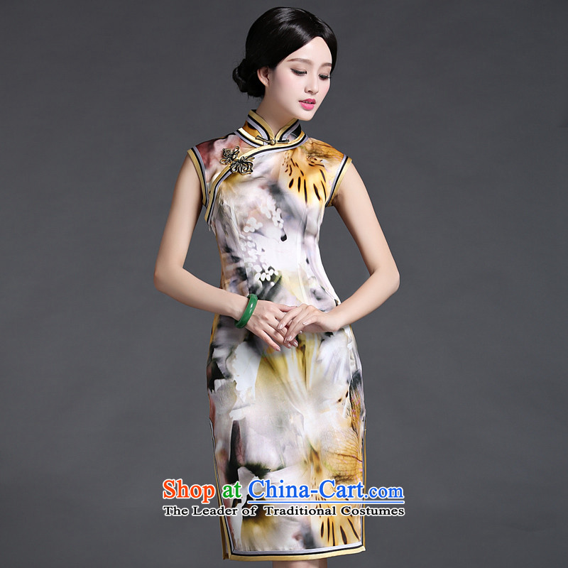 Chinese New Year 2015 classic ethnic, stylish cheongsam dress spring and summer load short-sleeved Sau San Graphics Improvement elegant floral S thin Wah-Classic (HUAZUJINGDIAN) , , , shopping on the Internet