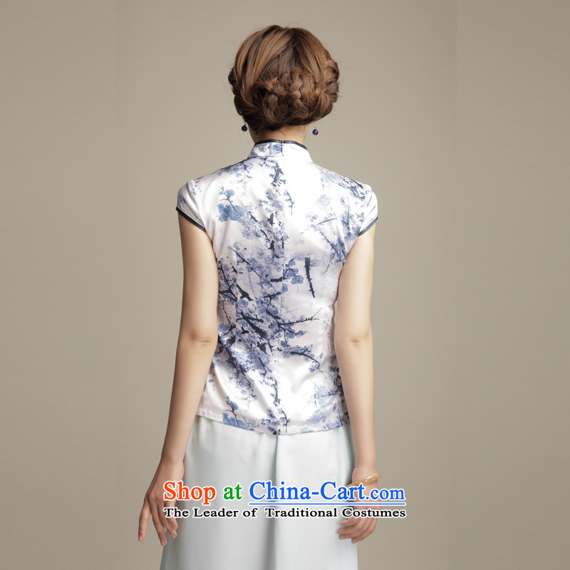 Bong-migratory 7475 2015 new summer, ome Silk Cheongsam stylish shirt short, Sau San Tong blouses DQ1550 elegant Suit M Fung migratory 7475 , , , shopping on the Internet