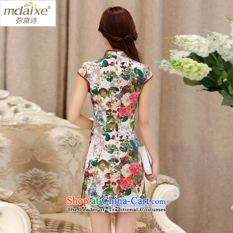 The improvement of Qipao joice cheongsam dress of summer performances and the relatively short time of sense of Sau San etiquette improved nightclubs qipao qipao 985 Butterfly Dance flowers to M Bridge (mdaixe joice) , , , shopping on the Internet