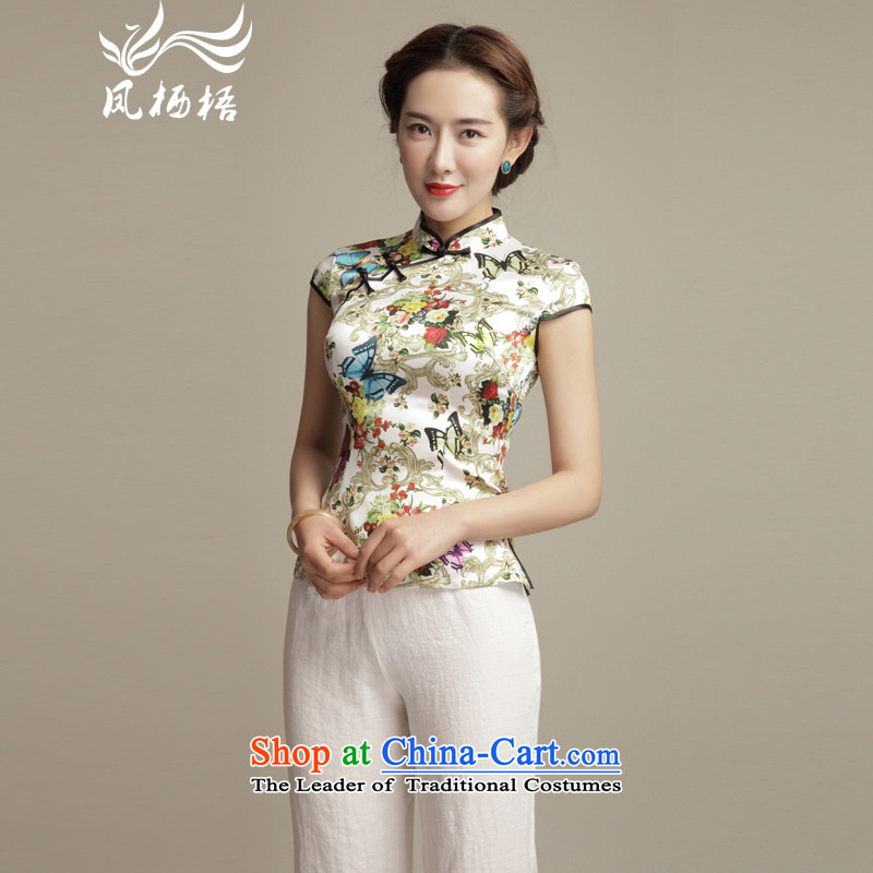 Bong-migratory 7475 Butterfly Lovers spend the summer of 2015, the new Silk Cheongsam shirt arts retro short of Sau San Tong blouses DQ1556 suit , L, Bong-migratory 7475 , , , shopping on the Internet