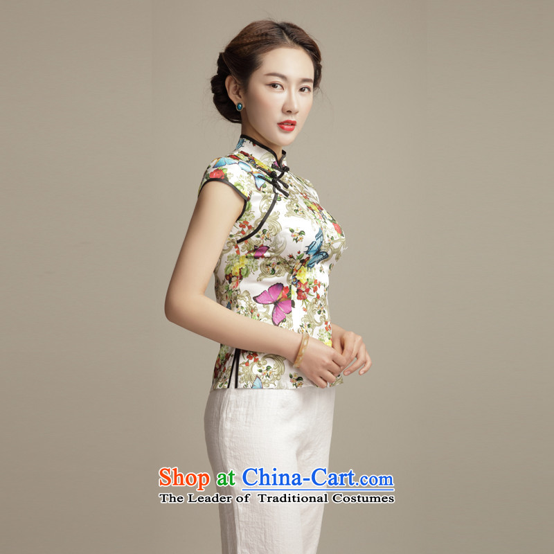 Bong-migratory 7475 Butterfly Lovers spend the summer of 2015, the new Silk Cheongsam shirt arts retro short of Sau San Tong blouses DQ1556 suit , L, Bong-migratory 7475 , , , shopping on the Internet