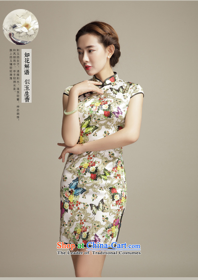 Bong-migratory 7475 Butterfly Dance 2015 Summer New Silk Cheongsam upscale stamp retro herbs extract cheongsam dress temperament DQ1557 SUIT L picture, prices, brand platters! The elections are supplied in the national character of distribution, so action, buy now enjoy more preferential! As soon as possible.