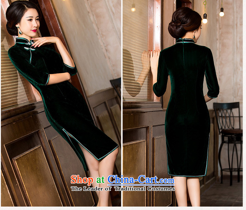 The cross-sa met President wedding dresses in long autumn and winter pure color Kim scouring pads cheongsam dress cheongsam dress  HY7021 daily temperament long black, L picture, prices, brand platters! The elections are supplied in the national character of distribution, so action, buy now enjoy more preferential! As soon as possible.
