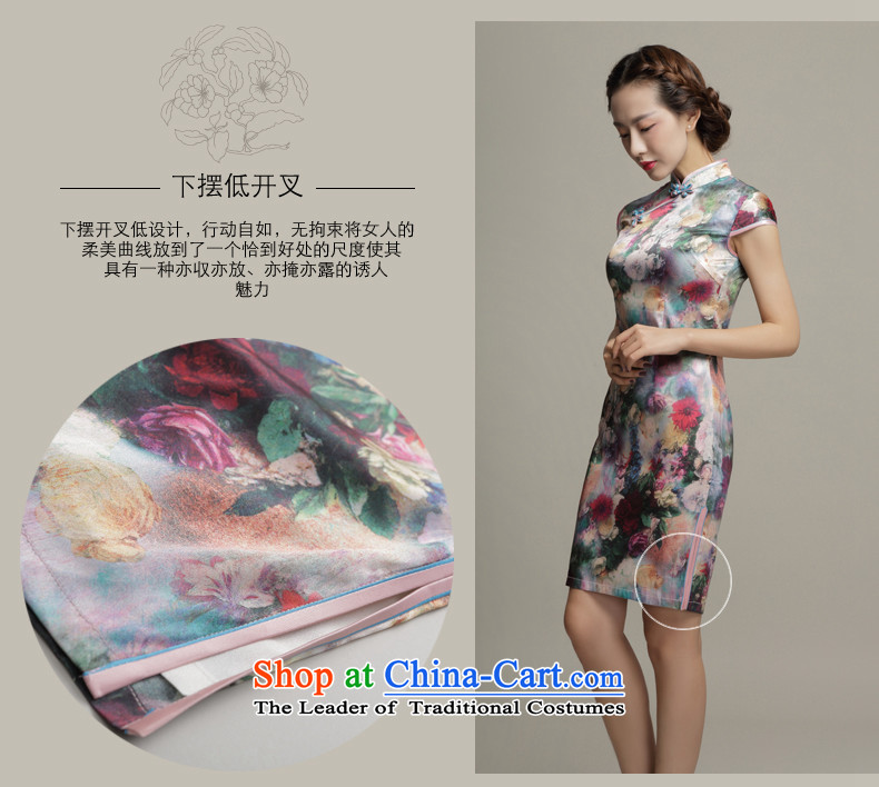 Bong-migratory 7475 spring/summer 2015, floral art new short Silk Cheongsam Sau San video herbs extract elegant qipao thin skirt DQ1572 Suit M picture, prices, brand platters! The elections are supplied in the national character of distribution, so action, buy now enjoy more preferential! As soon as possible.
