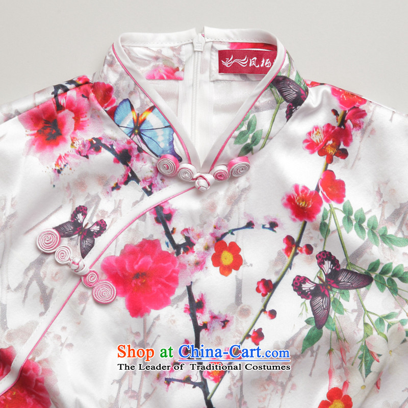 Bong-migratory 7475 Color Xuan Silk Tang blouses retro elegant beauty short-sleeved T-shirt qipao Chinese herbs extract DQ1581 suit , L, Bong-migratory 7475 , , , shopping on the Internet