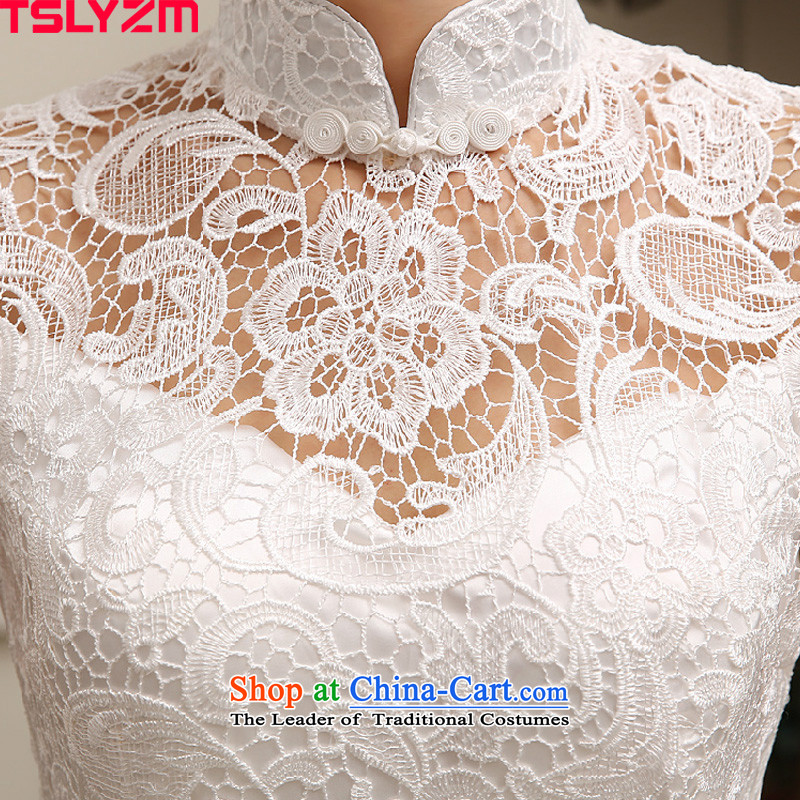 Improved cheongsam dress daily tslyzm water-soluble lace white Sau San video thin dresses 2015 dulls the new new products in short-sleeve (C s,tslyzm,,, shopping on the Internet
