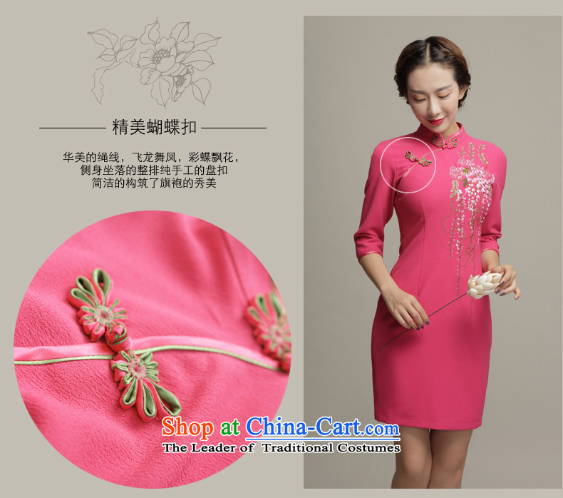 Bong-migratory 7475 2015 autumn and winter in New Stylish retro qipao embroidered 