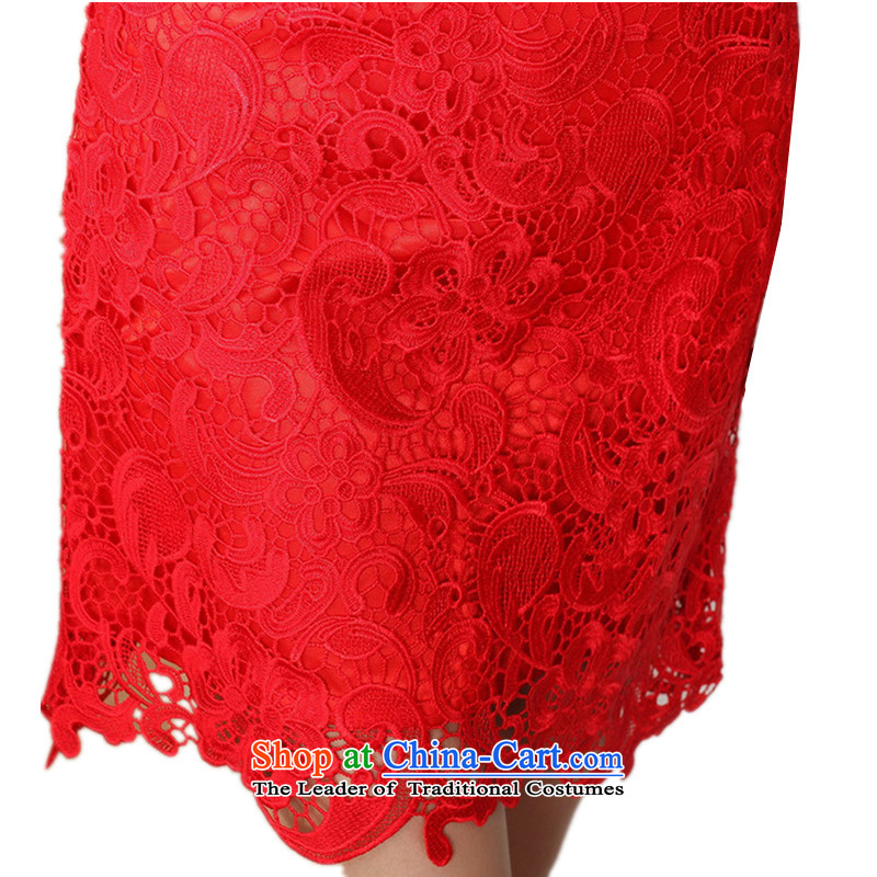 In accordance with the new fuser for women retro improved Tang dynasty qipao pure color engraving short-sleeved Sau San Tong replacing cheongsam dress costumes WNS/2365# - 3 M, in accordance with the fuser has been pressed red shopping on the Internet
