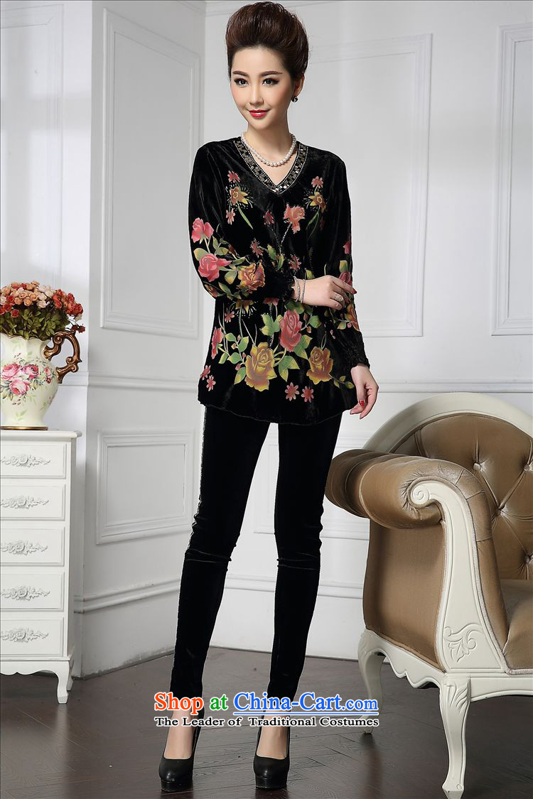 Forest narcissus spring and autumn 2015 install new liberal V-neck rose Tang dynasty MOM pack silk stitching herbs extract lint-free t-shirt color picture XXXXL HGL-480 picture, prices, brand platters! The elections are supplied in the national character of distribution, so action, buy now enjoy more preferential! As soon as possible.