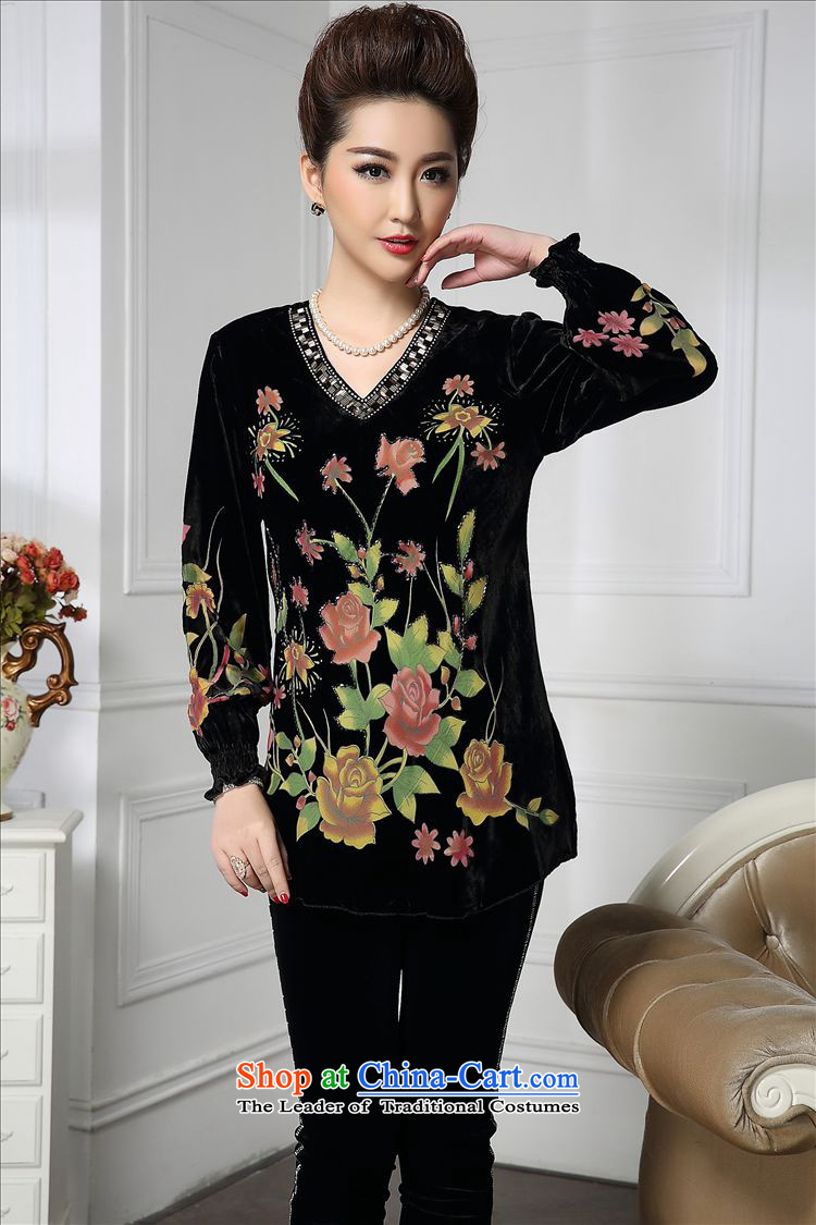 Forest narcissus spring and autumn 2015 install new liberal V-neck rose Tang dynasty MOM pack silk stitching herbs extract lint-free t-shirt color picture XXXXL HGL-480 picture, prices, brand platters! The elections are supplied in the national character of distribution, so action, buy now enjoy more preferential! As soon as possible.