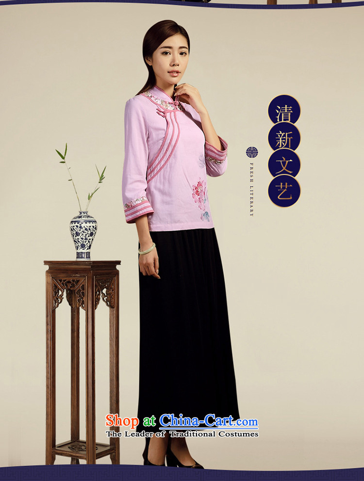 No. load spring and summer Ramadan Tang New 2015 ethnic cotton linen dress Chinese antique dresses pre-sale of Sau San April 20 light purple M picture, prices, brand platters! The elections are supplied in the national character of distribution, so action, buy now enjoy more preferential! As soon as possible.
