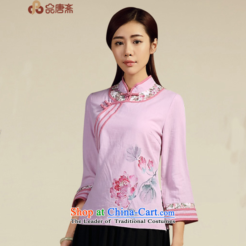 No. load spring and summer Ramadan Tang New 2015 ethnic cotton linen dress Chinese antique dresses pre-sale of Sau San April 20 light purple?M