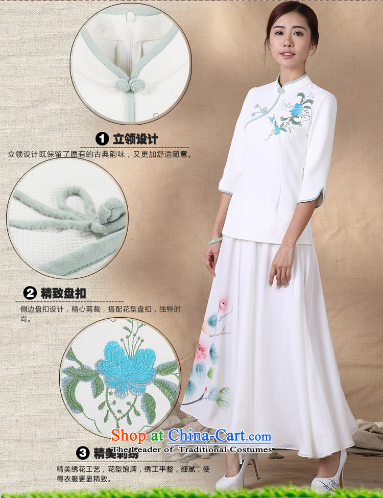 No. load spring and summer Ramadan Tang New 2015 ethnic retro shirt improved qipao pre-sale of Sau San April 17 White L picture, prices, brand platters! The elections are supplied in the national character of distribution, so action, buy now enjoy more preferential! As soon as possible.