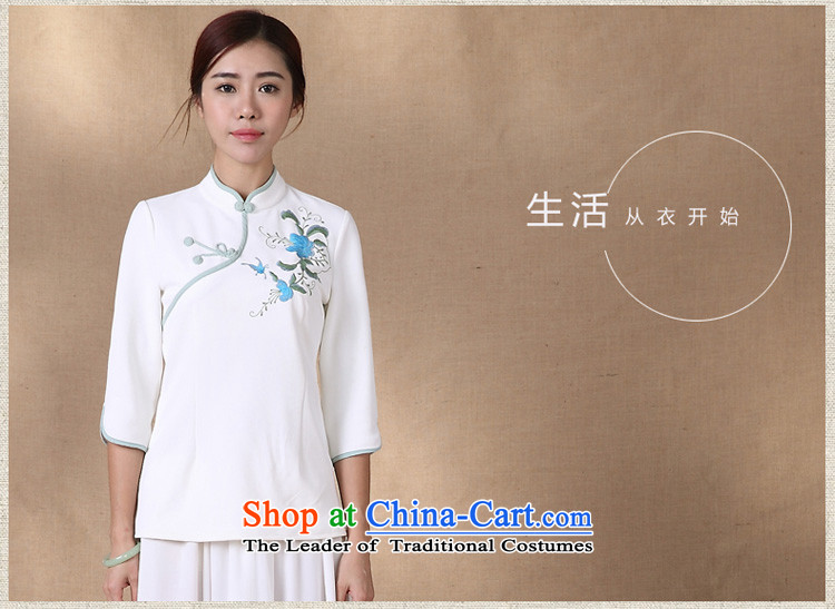 No. load spring and summer Ramadan Tang New 2015 ethnic retro shirt improved qipao pre-sale of Sau San April 17 White L picture, prices, brand platters! The elections are supplied in the national character of distribution, so action, buy now enjoy more preferential! As soon as possible.