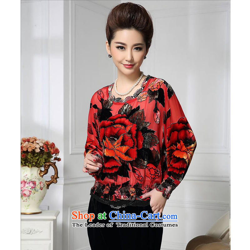 Forest narcissus spring and autumn 2015 on new waves under the neckline cuffs creases Tang dynasty mother replacing silk stitching herbs extract lint-free t-shirt color picture XL, forests HGL-472 Narcissus (senlinshuixian) , , , shopping on the Internet