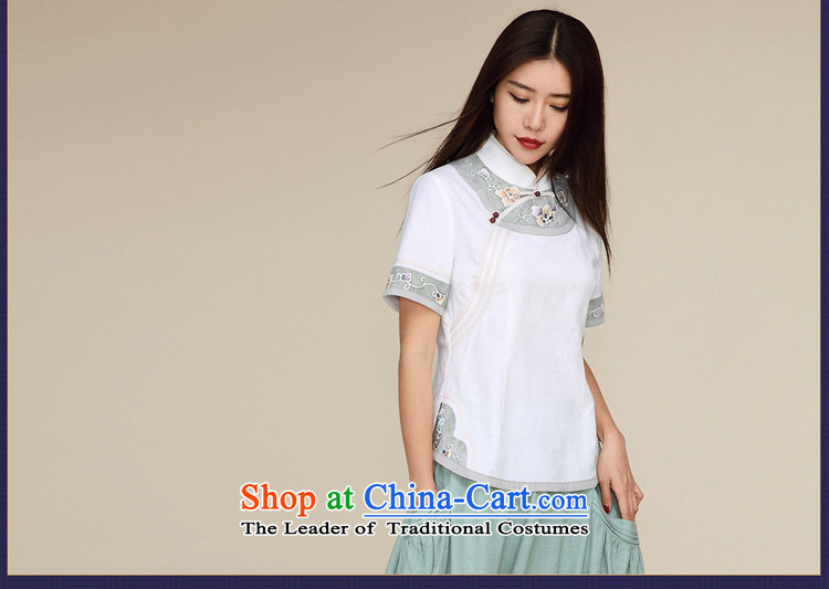 Tang Ramadan summer products new 2015 ethnic Sau San video short-sleeved thin cotton linen improved Chinese Tang blouses white L picture, prices, brand platters! The elections are supplied in the national character of distribution, so action, buy now enjoy more preferential! As soon as possible.