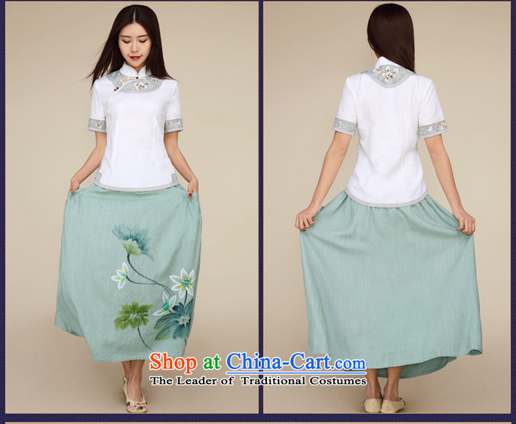 Tang Ramadan summer products new 2015 ethnic Sau San video short-sleeved thin cotton linen improved Chinese Tang blouses white L picture, prices, brand platters! The elections are supplied in the national character of distribution, so action, buy now enjoy more preferential! As soon as possible.