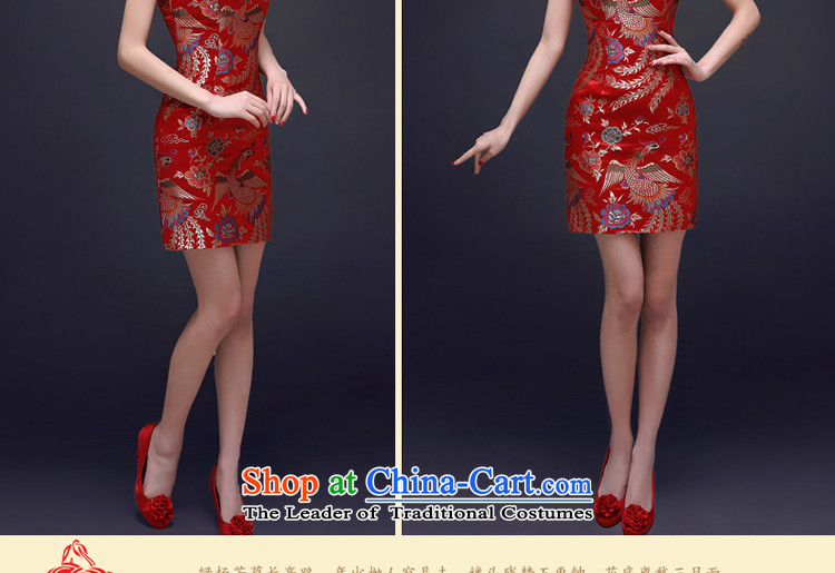 Red high toasting champagne served the bride wedding dress fall short of Qipao Chinese female short-sleeved wedding gown Tang Red L picture, prices, brand platters! The elections are supplied in the national character of distribution, so action, buy now enjoy more preferential! As soon as possible.