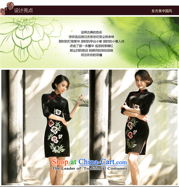 The cheer her stranded spring outfits embroidery daily improved short skirts qipao qipao scouring pads retro fitted mother dresses ZA 073 Black M picture, prices, brand platters! The elections are supplied in the national character of distribution, so action, buy now enjoy more preferential! As soon as possible.