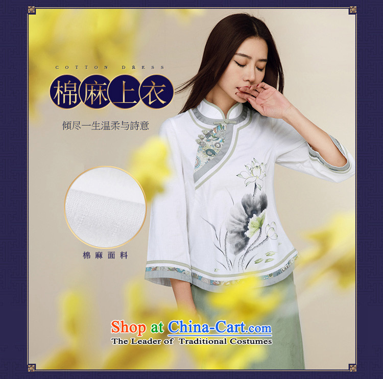 No. load spring and summer Ramadan Tang New 2015 ethnic retro improvement of 7 to Sau San cotton linen white shirt qipao cuff XL Photo, prices, brand platters! The elections are supplied in the national character of distribution, so action, buy now enjoy more preferential! As soon as possible.