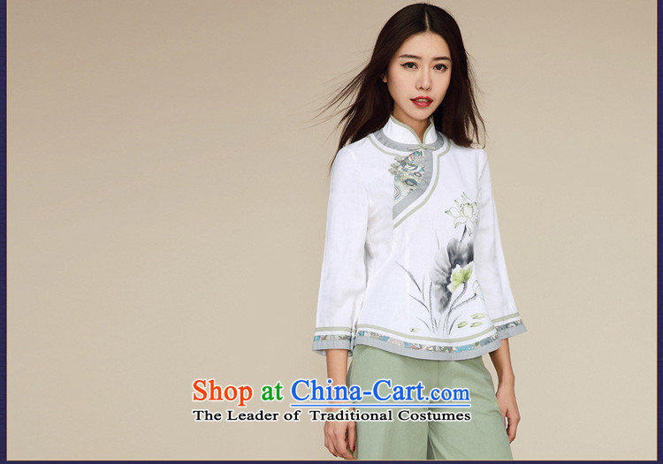 No. load spring and summer Ramadan Tang New 2015 ethnic retro improvement of 7 to Sau San cotton linen white shirt qipao cuff XL Photo, prices, brand platters! The elections are supplied in the national character of distribution, so action, buy now enjoy more preferential! As soon as possible.