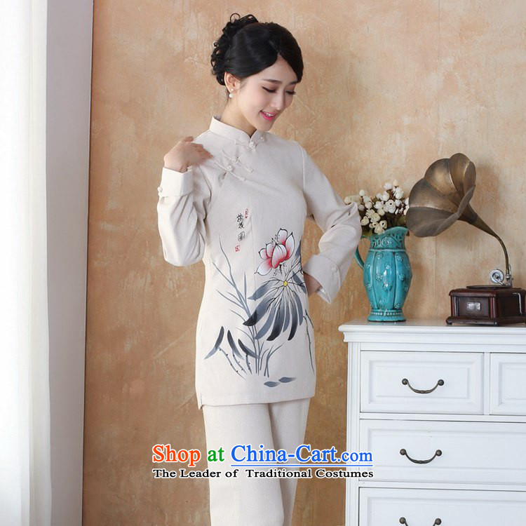 In accordance with the new fuser for women of nostalgia for the sheikhs wind Tang dynasty qipao gown is a mock-neck disc button hand-painted classic long-sleeved blouses Sau San Tong WNS/2508# -3# M picture, prices, brand platters! The elections are supplied in the national character of distribution, so action, buy now enjoy more preferential! As soon as possible.