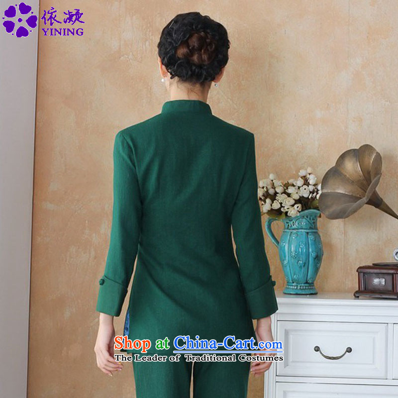 In accordance with the new fuser for women of nostalgia for the sheikhs wind Tang dynasty qipao gown is a mock-neck disc button hand-painted classic long-sleeved blouses Sau San Tong WNS/2508# -3# M, in accordance with the fuser has been pressed shopping