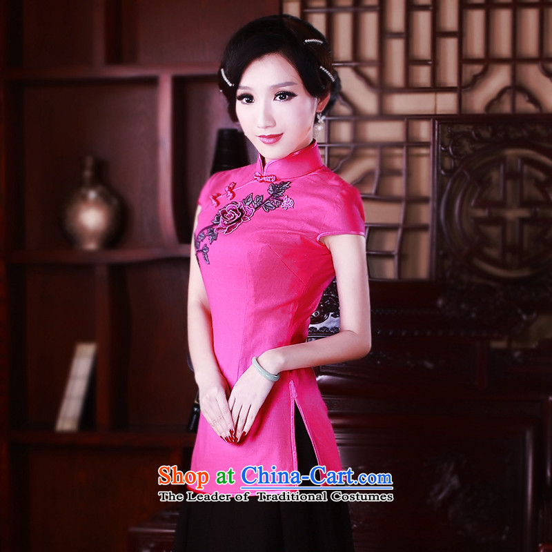 After a new 2015-T-shirt improved summer qipao China wind Chinese Tang dynasty women of ethnic 5026 better after the wind has been pressed, red shopping on the Internet