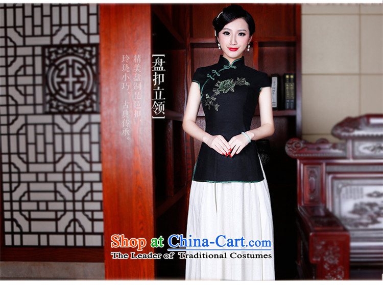 After a day of Tang dynasty women wind improved disk deduction Ms. cotton linen dresses short-sleeved T-shirt of the Republic of Korea wind blouses 50 22 Black XL Photo, prices, brand platters! The elections are supplied in the national character of distribution, so action, buy now enjoy more preferential! As soon as possible.