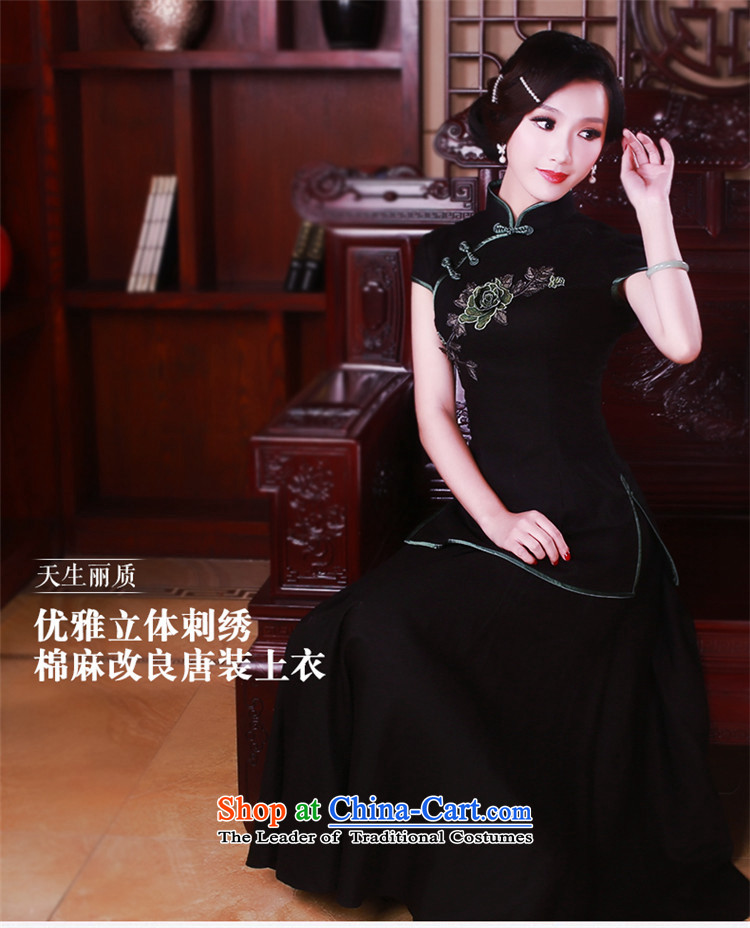 After a day of Tang dynasty women wind improved disk deduction Ms. cotton linen dresses short-sleeved T-shirt of the Republic of Korea wind blouses 50 22 Black XL Photo, prices, brand platters! The elections are supplied in the national character of distribution, so action, buy now enjoy more preferential! As soon as possible.