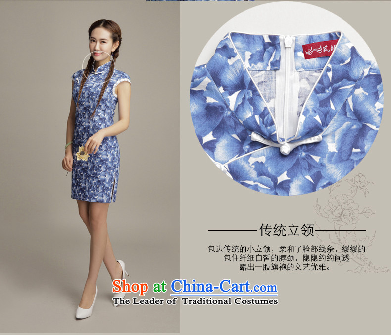 Bong-migratory 7475 flowers to retro style cotton linen dresses and sexy beauty routine stylish cheongsam dress DQ1592 BLUE S picture, prices, brand platters! The elections are supplied in the national character of distribution, so action, buy now enjoy more preferential! As soon as possible.