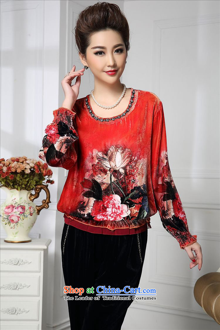 Forest narcissus spring and autumn 2015 install new liberal Orange Red commuter elegant Tang dynasty mother boxed silk stitching herbs extract lint-free t-shirt HGL-461 Orange Red XXL picture, prices, brand platters! The elections are supplied in the national character of distribution, so action, buy now enjoy more preferential! As soon as possible.