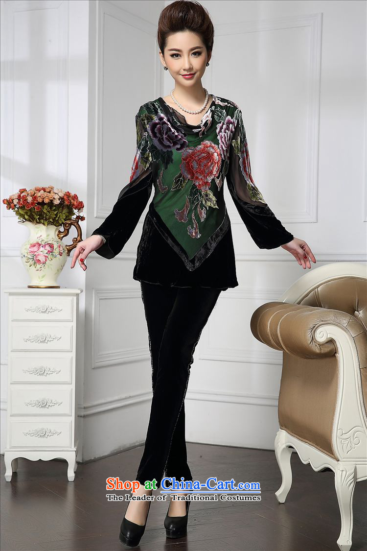 Forest narcissus spring and autumn 2015 install new green loose chiffon cloth backing elegant Tang dynasty mother boxed silk stitching herbs extract lint-free t-shirt color picture XXL pictures HGL-442, prices, brand platters! The elections are supplied in the national character of distribution, so action, buy now enjoy more preferential! As soon as possible.