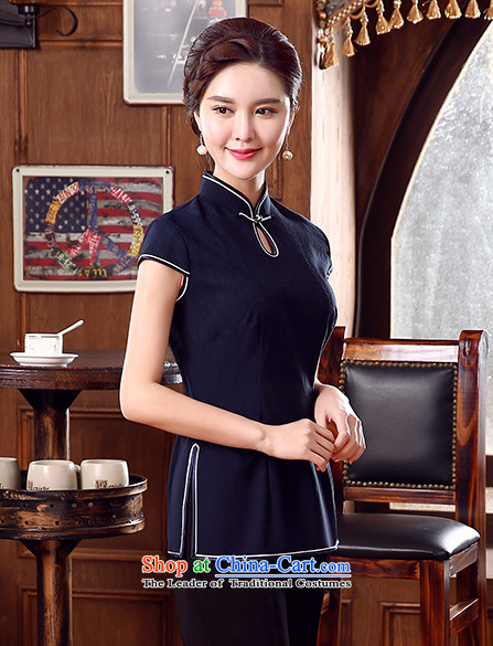 [Sau Kwun Tong] Arran Summer 2015 Ms. Tang dynasty new clothes Chinese female improvement cheongsam with dark blue M pictures, TD5332 price, brand platters! The elections are supplied in the national character of distribution, so action, buy now enjoy more preferential! As soon as possible.