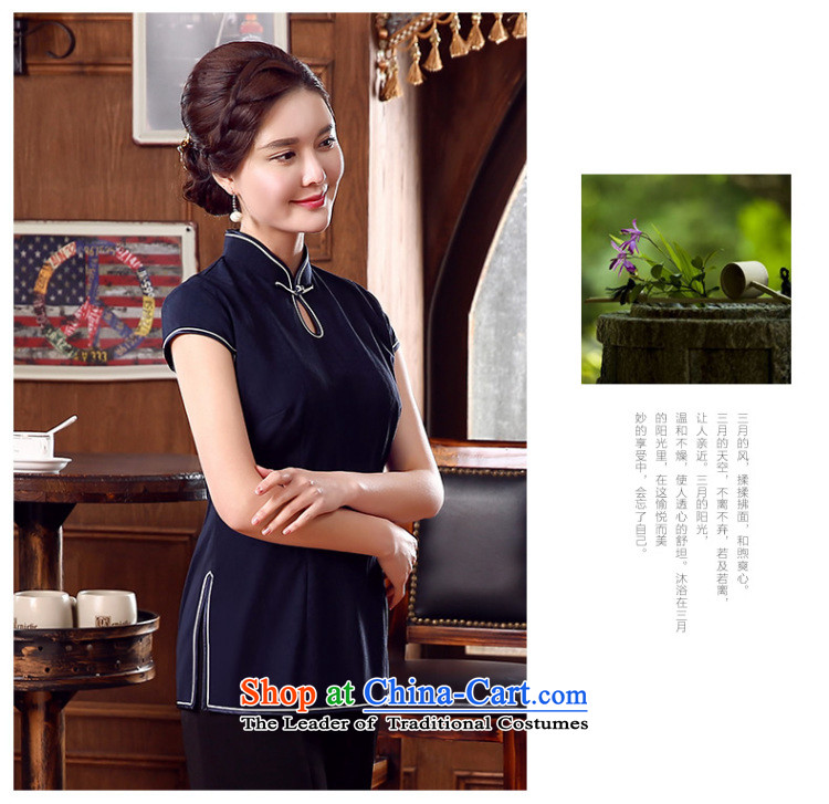 [Sau Kwun Tong] Arran Summer 2015 Ms. Tang dynasty new clothes Chinese female improvement cheongsam with dark blue M pictures, TD5332 price, brand platters! The elections are supplied in the national character of distribution, so action, buy now enjoy more preferential! As soon as possible.