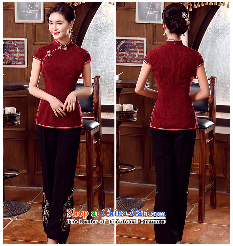 [Sau Kwun Tong] Following 2015 Summer yen Tang Tang dynasty blouses, improved Chinese BLOUSES BOURDEAUX XL Photo, prices, brand platters! The elections are supplied in the national character of distribution, so action, buy now enjoy more preferential! As soon as possible.