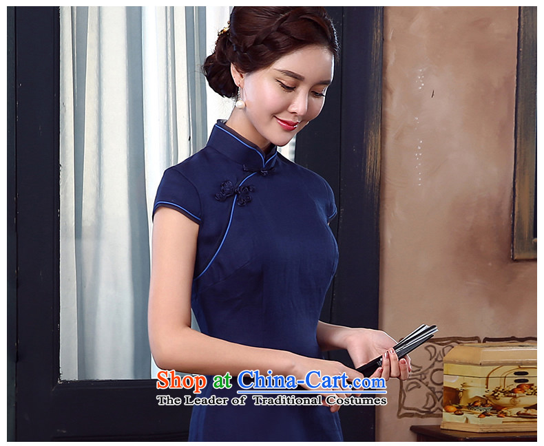 [Sau Kwun Tong] Ngan summer 2015, I should be grateful if you would have the new solid cheongsam embroidery stitching improved dresses QD5341 BLUE XL Photo, prices, brand platters! The elections are supplied in the national character of distribution, so action, buy now enjoy more preferential! As soon as possible.