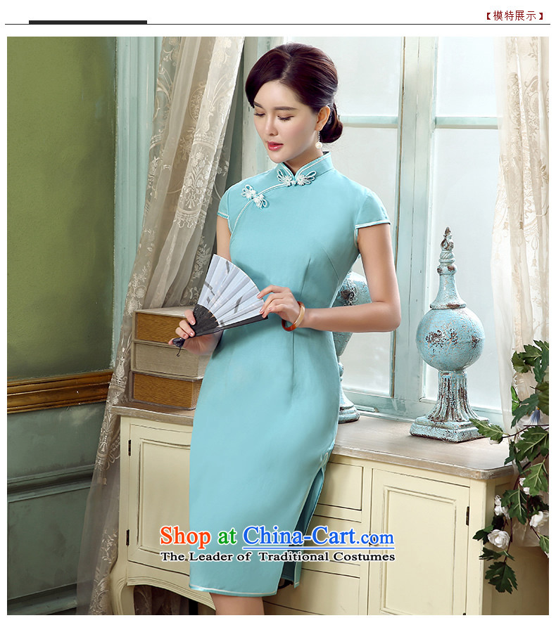 [Sau Kwun Tong] Yim Days 2015 Summer new pixel color cotton linen dresses retro improved linen dresses QD5319 SKYBLUE S picture, prices, brand platters! The elections are supplied in the national character of distribution, so action, buy now enjoy more preferential! As soon as possible.
