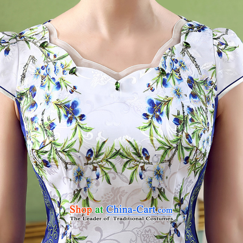 [Sau Kwun Tong Hong Kong sticks summer] new cheongsam 2015 improved Stylish retro embroidered dress suit M-soo, KD5314 TANG , , , shopping on the Internet