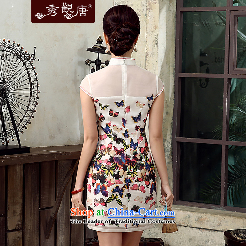 [Sau Kwun Tong] withdrawal of the sphenoid Summer 2015 New Silk yarn qipao eugen duerrwachter improved Stylish retro QD5310 Suit M, Sau Kwun Tong shopping on the Internet has been pressed.
