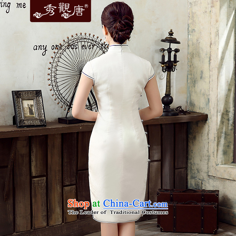 [Sau Kwun Tong] Zi 2015 High Population Commission voight qipao summer new improved cheongsam dress QD5308 retro white S, Sau Kwun Tong shopping on the Internet has been pressed.