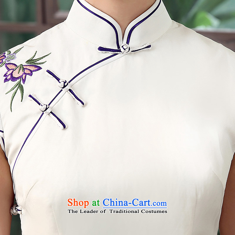 [Sau Kwun Tong] Zi 2015 High Population Commission voight qipao summer new improved cheongsam dress QD5308 retro white S, Sau Kwun Tong shopping on the Internet has been pressed.