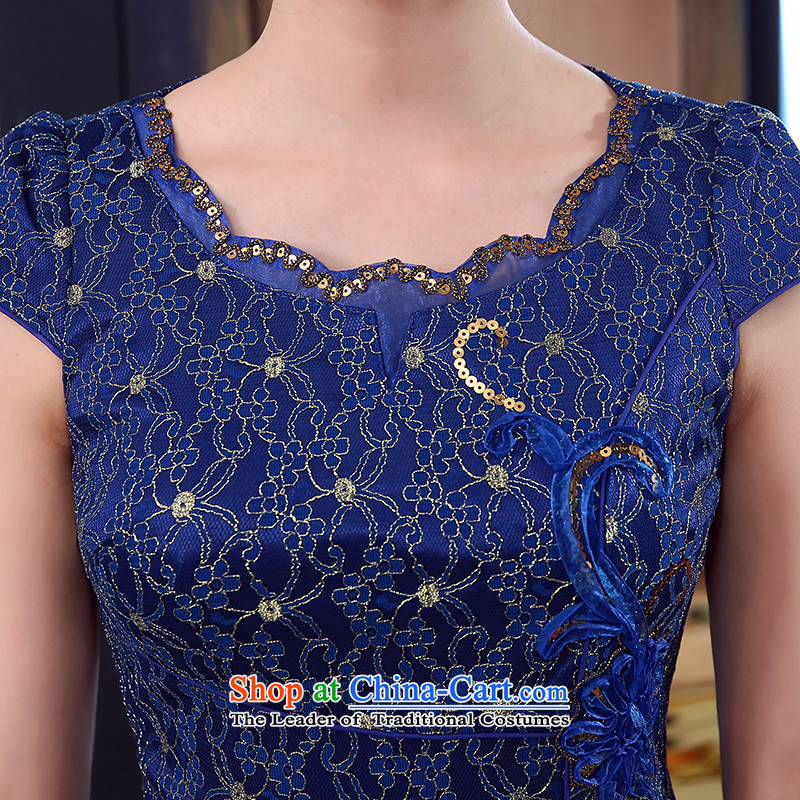 [Sau Kwun Tong] world on summer 2015 new composite lace sexy retro women's dresses , Sau Kwun Tong blue , , , shopping on the Internet