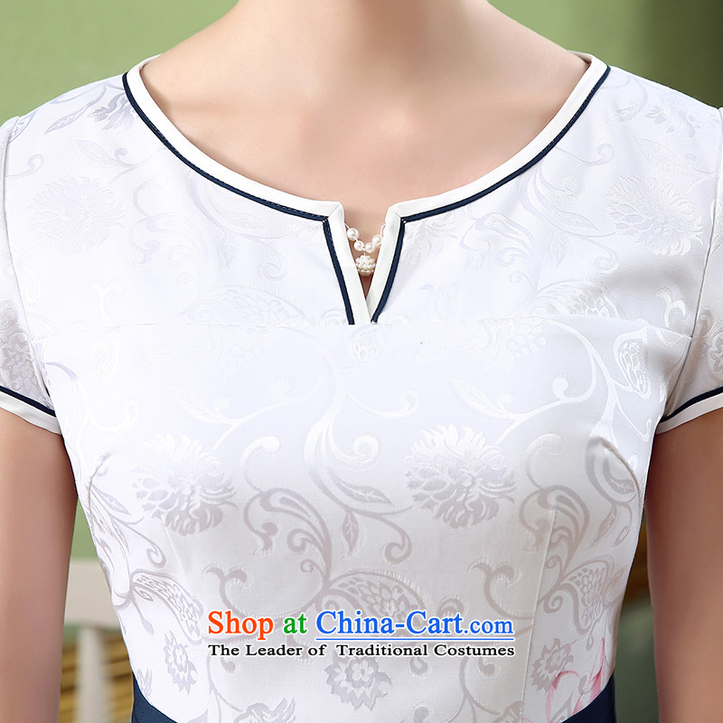 [Sau Kwun Tong] Hiu retro stamp cheongsam dress I should be grateful if you would arrange for summer 2015 new improved stylish dresses gentle mother with floral XXL, Soo-Kwun Tong shopping on the Internet has been pressed.