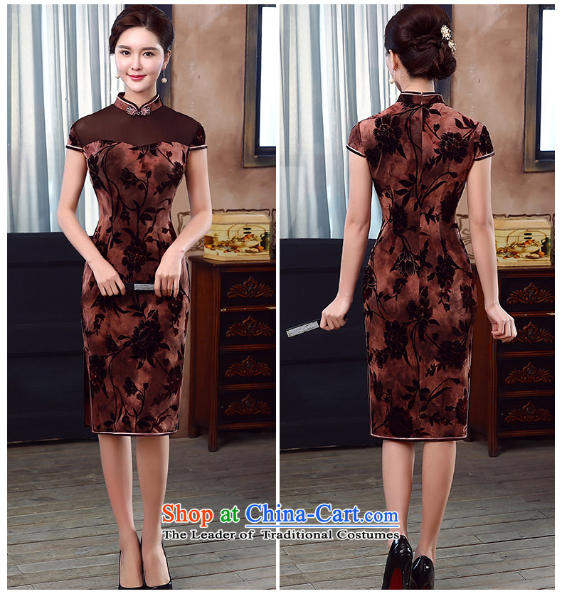 [Sau Kwun tong] the 2015 Summer Scent new improvements in the stylish long QIPAO) retro cheongsam dress QD5337 BROWN S picture, prices, brand platters! The elections are supplied in the national character of distribution, so action, buy now enjoy more preferential! As soon as possible.