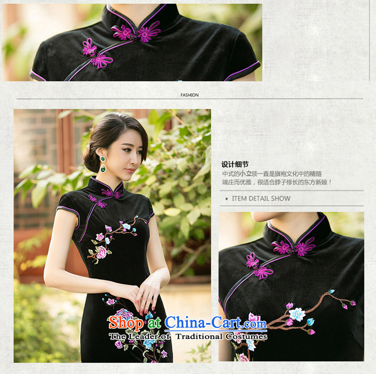 The cheer her smoke and clouds new embroidery improvements 2015 daily scouring pads in the replica of the elderly qipao cheongsam dress cheongsam dress ZA 074 Black M picture, prices, brand platters! The elections are supplied in the national character of distribution, so action, buy now enjoy more preferential! As soon as possible.